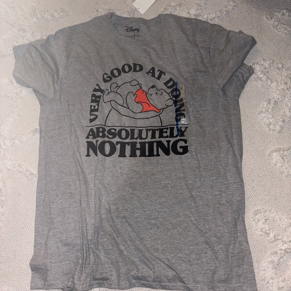 Disney Winnie the Pooh Gray T-Shirt with Playful Graphic